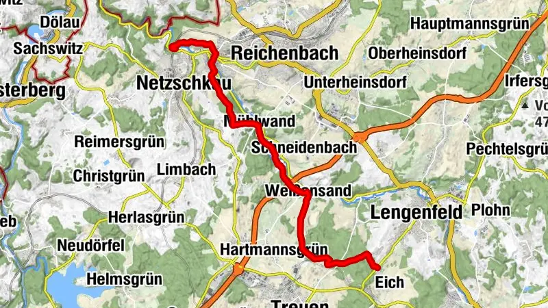 Vogtland Panorama Weg® - Etappe 12 (Lengenfeld - Netzschkau)