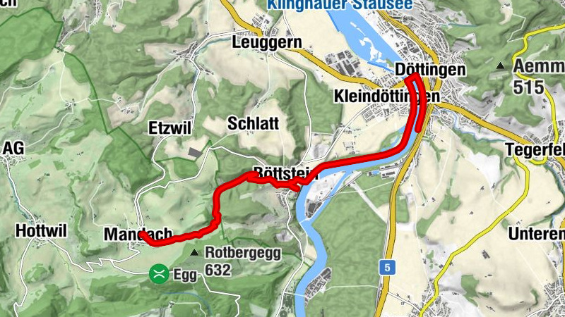 Von Mandach via Schloss Böttsteien zur Badi Döttingen