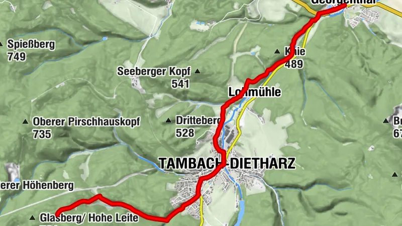 Wanderung - "Rennsteig-Leiter Tambach - Dietharz - Georgenthal" Thüringer Wald