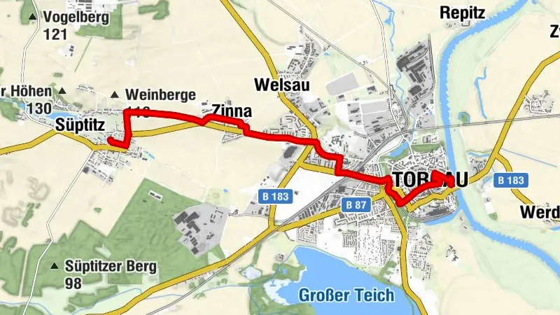Lutherweg Sachsen von Dreiheide nach Torgau