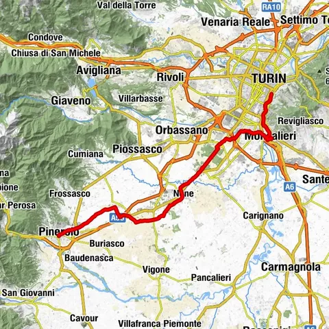 TOURIST_CYCLE_TORINO_SOUTH - Tag 1 - von Turin nach Pinerolo
