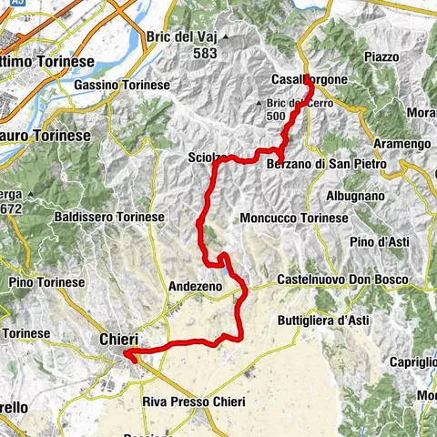 TOURIST_CYCLE_TORINO_SOUTH - Tag 5 - von Chieri nach Casalborgone