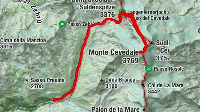 Der Monte Cevedale von den Forni aus