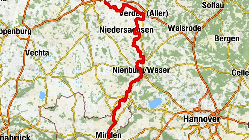 Weser-Radweg  Hauptroute