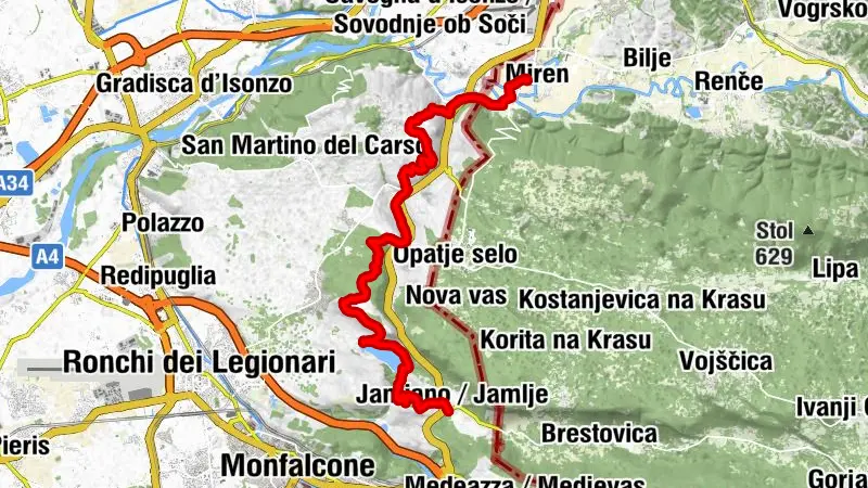 Carsus Trail, Etappe 6: Jamiano / Jamlje–Miren