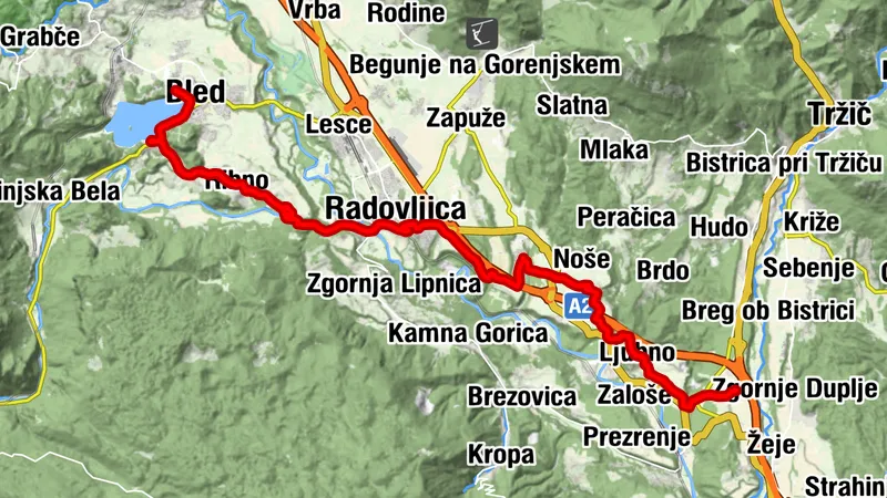 Jakobweg Radolca (Podbrezje - Ljubno - Brezje - Radovljica - Bled)