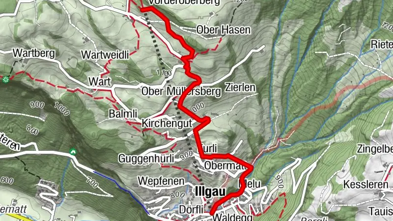 Schlittelpiste Luftseilbahn Illgau-St.Karl