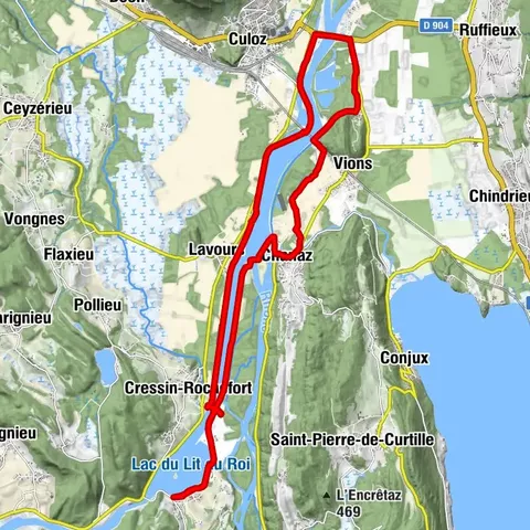 Cycling loop on the banks of the Rhône river: easy loop on cycling paths