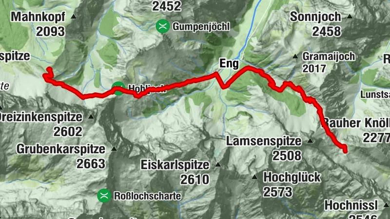 Adlerweg-Etappe 09: Lamsenjochhütte – Falkenhütte