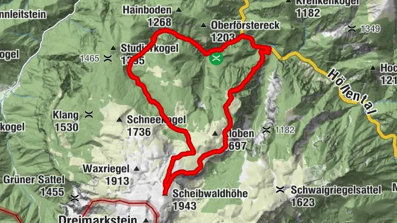 Aussichtsreicher Rundweg via Rudolfsteig und Turmkluft zur Scheibwaldhöhe mit Abstieg durch den Großen Kesselgraben