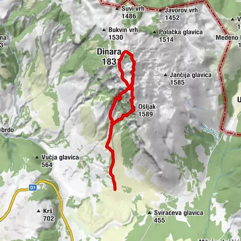 Dinara via ferrata vom Parkplatz aus