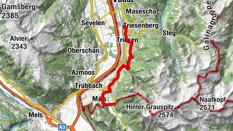 Liechtenstein-Weg: Balzers - Triesen (Hotel Schatzmann), E-Bike