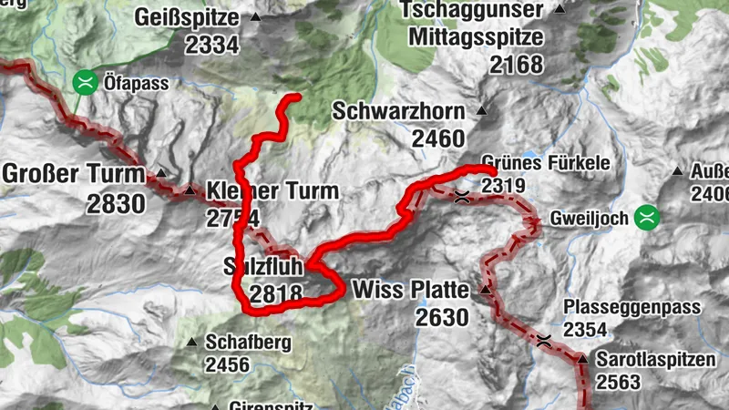 Lindauer Hütte - Sulzfluh - Tilisuna Hütte
