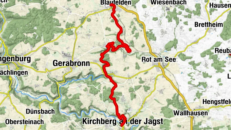 Kocher-Jagst-Trail: Jagststeig 1. Etappe - Über tiefen Tälern