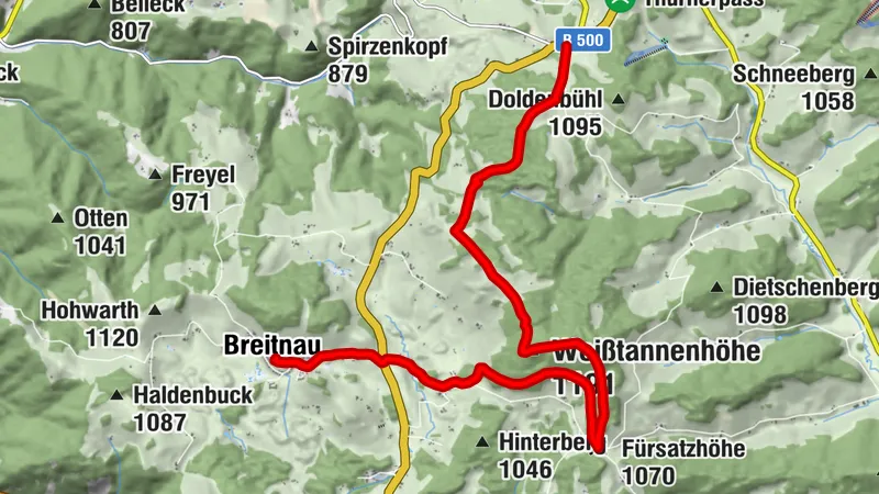 Breitnau - Weißtannenhöhe mit Weitblick über den Westweg