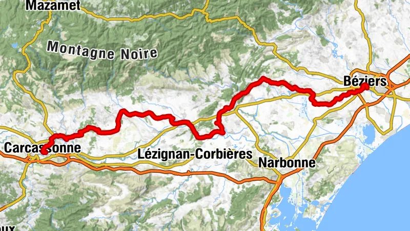 GR® DE BÉZIERS À CARCASSONNE, CHEMIN DU PIEMONT PYRENEEN ENTRE CANAL DU MIDI ET MINERVOIS