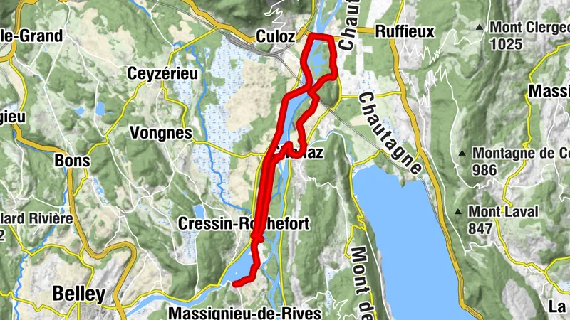 Cycling loop on the banks of the Rhône river: easy loop on cycling paths