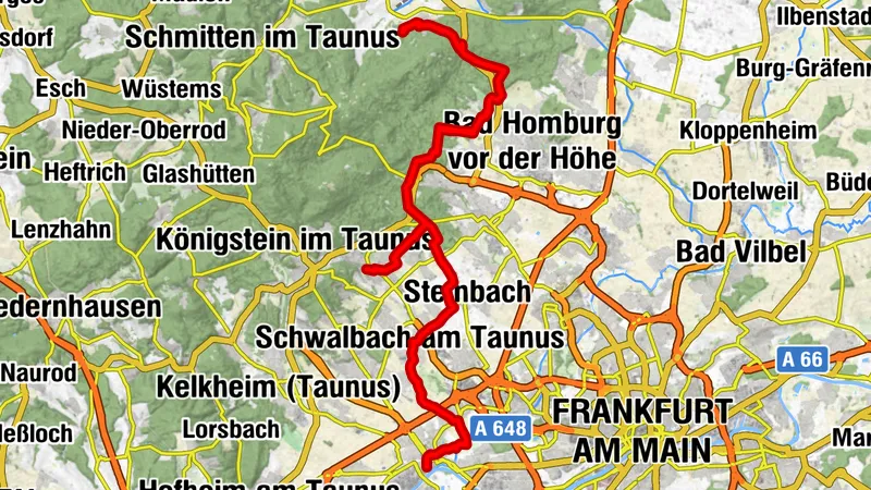 Deutsche Fachwerkstraße: Kronberg i. Taunus - Frankfurt-Höchst