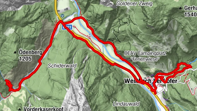 GPX Download: Vorderkaserklamm – Schidergraben Runde von Weißbach bei Lofer