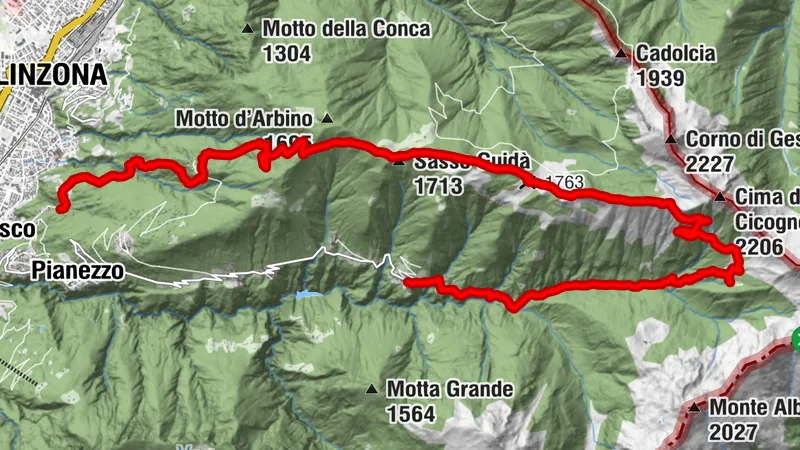Giubiasco - Nuova Capanna Gesero - Carena