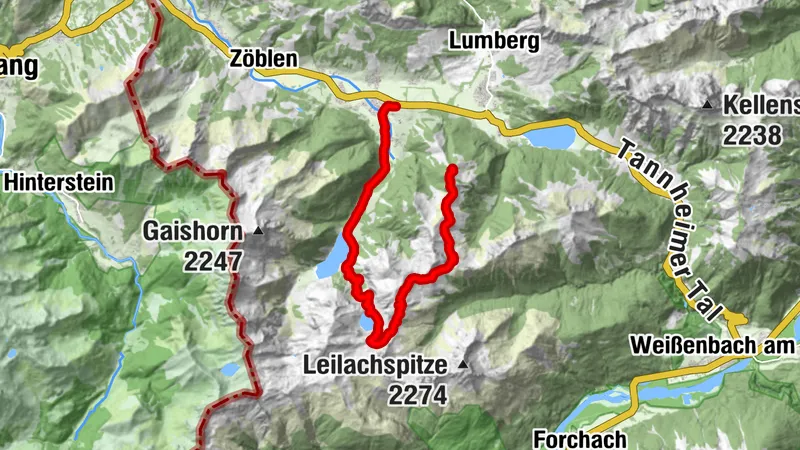 3 Seen Runde Vilsalpsee, Trautalpsee, Lache, mit Schochenspitze 2.069 und Blick auf Haldensee / Tannheim, Tirol/Österreich