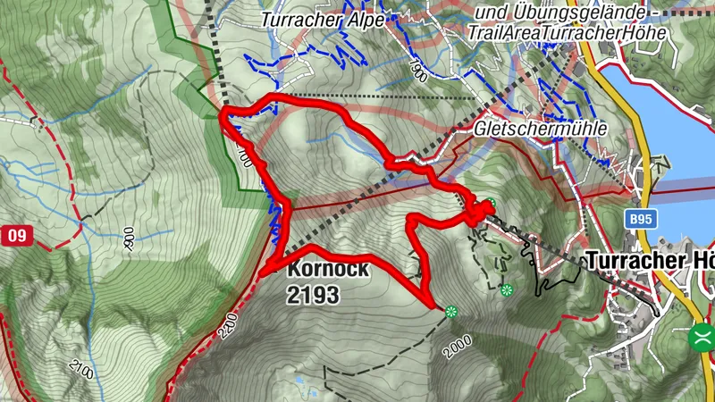 Rundweg Bergstation Panoramabahn - Kornock - zurück