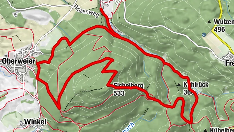 Auf den Eichelberg - "Kraftort" ohne Gipfelblick