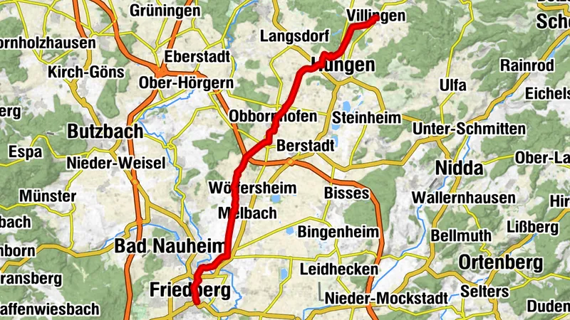 Villingen nach Friedberg