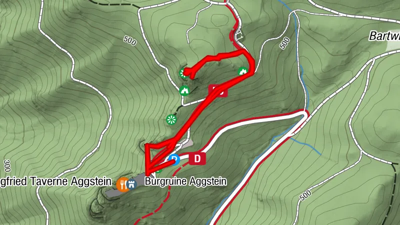 AGGSTEIN Ruine Druidentürme  Aussichtsfels westseitig Spiraltürme 20260704