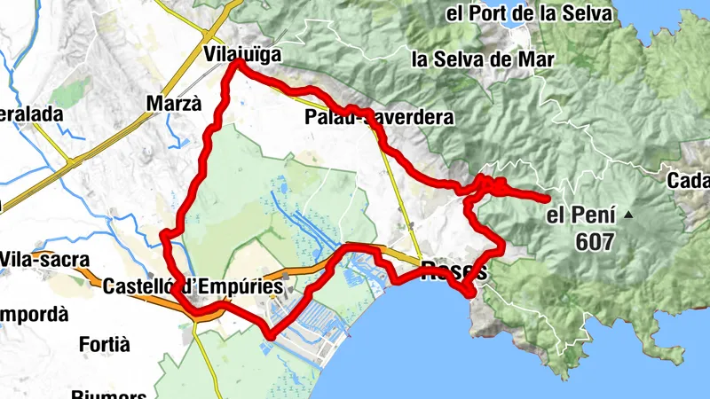 17 Roses Mas-Oliva Bassa-d'en-Coll Rec-Mas-dels-Arbres Mas-Fumats Palau-Saverdera Pau Vilajuïga Pedret Castelló Empuriabrava