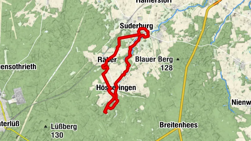 Rundwanderweg Suderburg - Museumsdorf Hösseringen - Suderburg am Wassererlebnispfad Hardautal