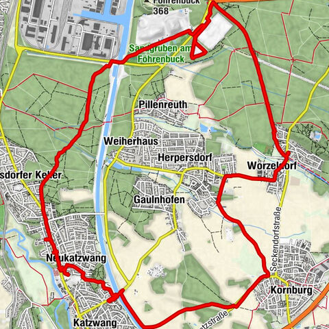 Rundweg ab Katzwang 19 km
