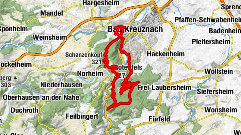 Bad Kreuznach, Panoramaweg, Altenbaumburg