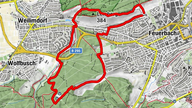 Hohewart und Lemberg auf dem Feuerbacher Talkrabbenweg Stuttgart, Deutschland