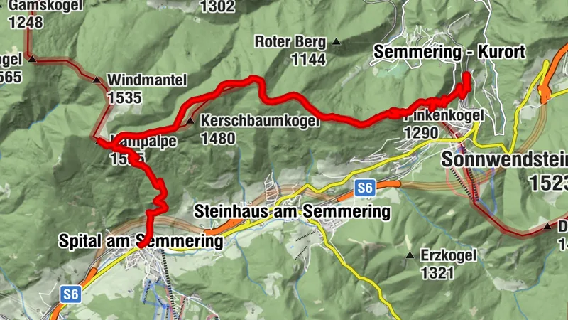 Spital - Kamphöhe - Ochnerhöhe - Pinkenkogel - Semmering