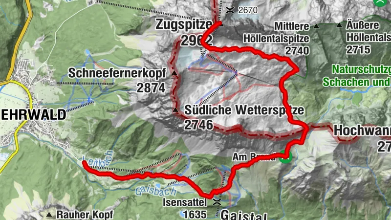 Ehrwald - über Gatterl - auf die Zugspitz