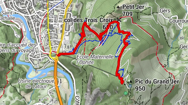 Circuit n°15.2 - Lourdes - Descente bleue Pic du Jer