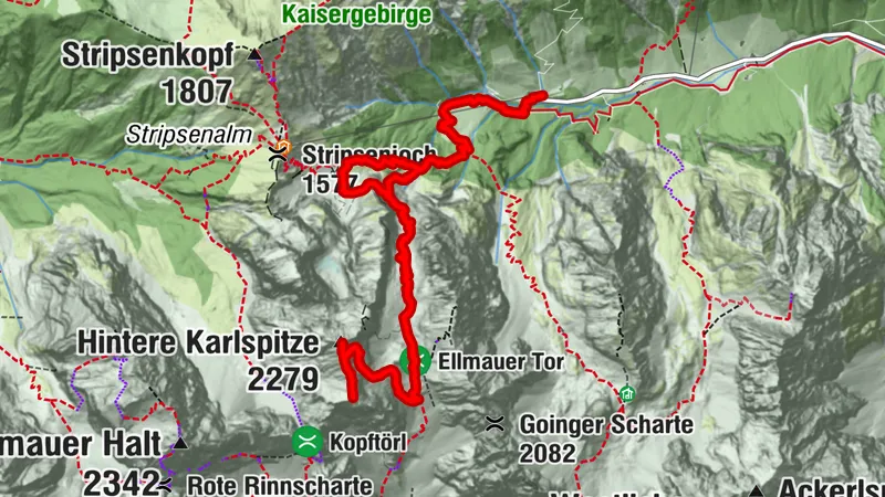 Karlsspitzen über steinerne Rinne