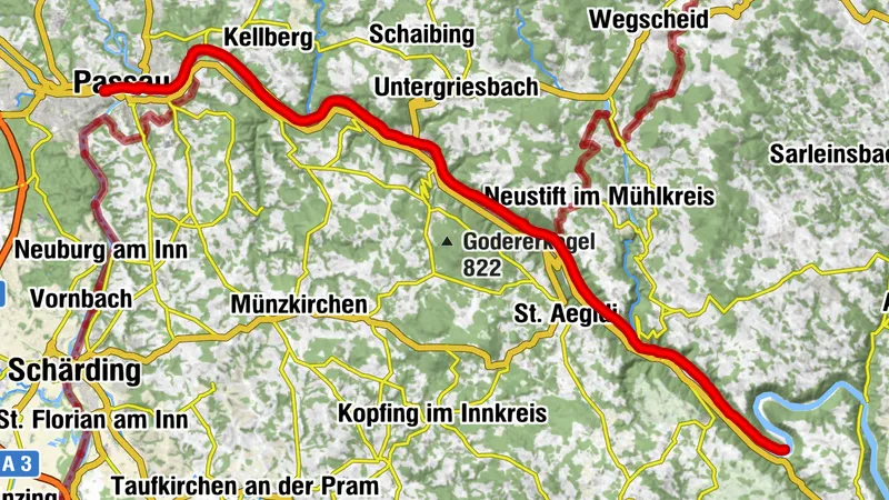Donauradweg Etappe 1 Nordufer: Passau - Schlögen
