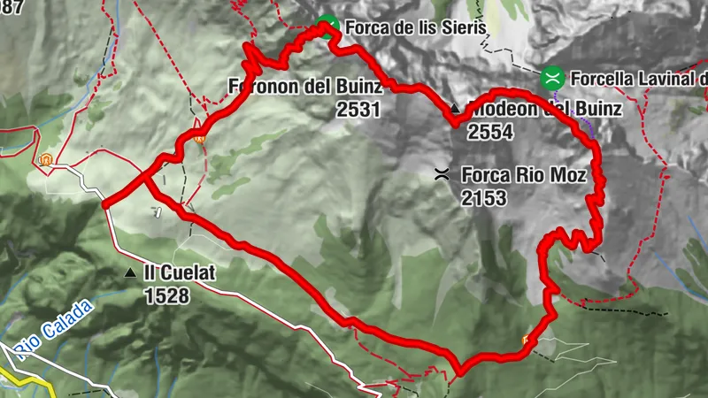 Chiusaforte / Scluse - Foronon del Buinz - Modeon del Buinz - Cima della Puartate
