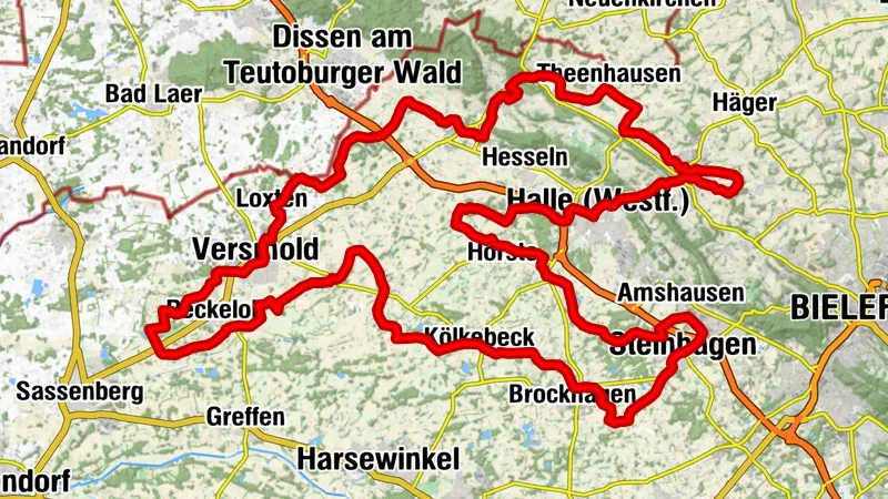 Radweg für Genießer - Verbindungswege und Gesamtstrecke 115 km
