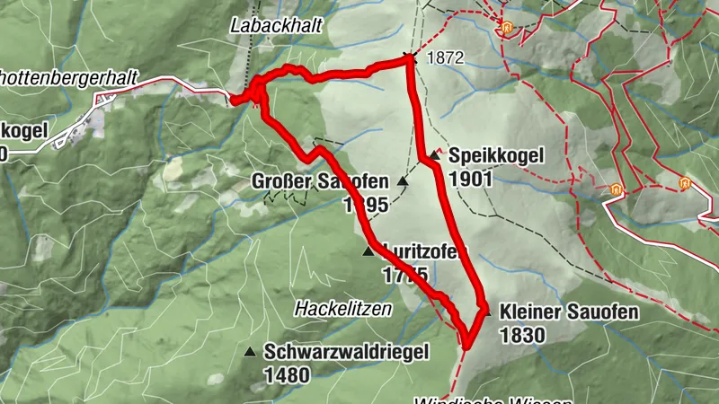 Saualpe: Steinerhütte - Speikogel - grosser und kleiner Sauofen