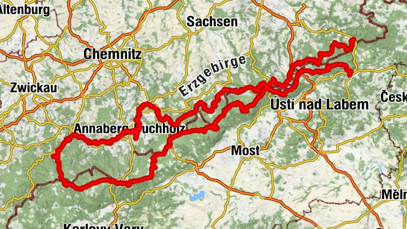 Etappentour Radfernweg Sächsische Mittelgebirge und Erzgebirgsradmagistrale
