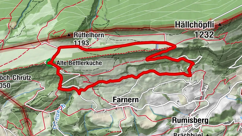 Farnern - Bettlerküche - Hinteregg - Farnern