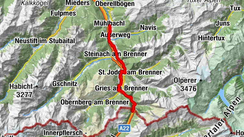 Via Romea Germanica  - Die Tiroler Etappe 4 (Matei am brenner - Brennerpass)