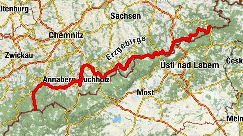 Radfernweg Sächsische Mittelgebirge zwischen Schöna und Eibenstock