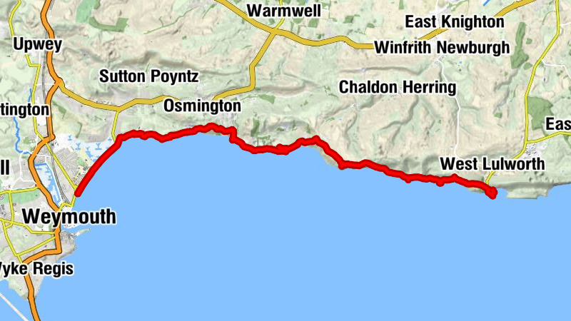 Von Weymouth nach Lulworth Cove (UK)