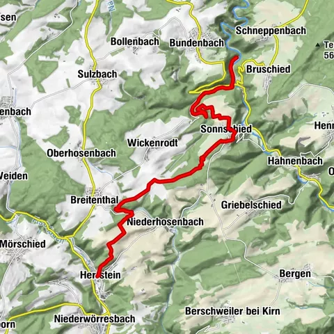 Saar-Hunsrück-Steig - 14. Etappe: Herrstein - Forellenhof Reinhardtsmühle