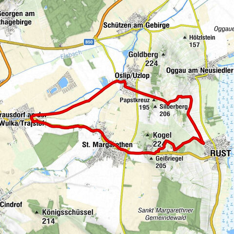 Festival Radweg | Variante Rust - St. Margarethen - Trausdorf - Oslip - Oggau - Rust