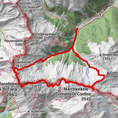 Von Kalkstein auf das Toblacher Pfannhorn (2.663 m) und Marchkinkele